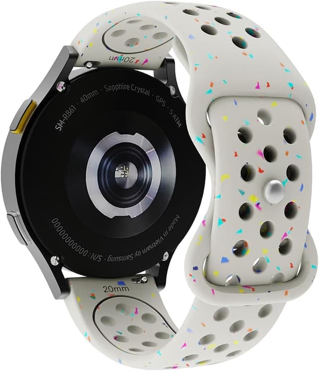 Detalle de 20mm breathable silicone sport watch strap for Polar Ignite/Unite/Pacer (and Withings ScanWatch 2 42mm/Steel HR 40mm/HR Sport)