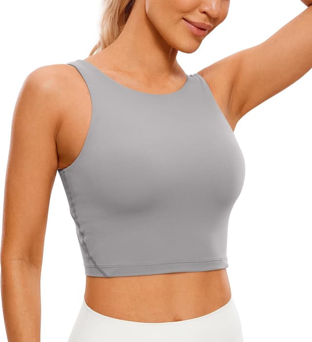 Detalle de CRZ YOGA Butterluxe reggiseno a collo alto con imbottiture rimovibili e schiena a U