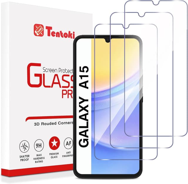 Detalle de Tentoki 3x Panzer-Schutzfolie für Samsung Galaxy A15 5G/4G (6,5 Zoll) – 9H, ultra-dünn & transparent