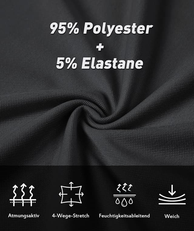 Detalle de SwissWell Poloshirt Herren Kurzarm atmungsaktiv mit 4-Wege-Stretch für Golf, Tennis und Freizeit