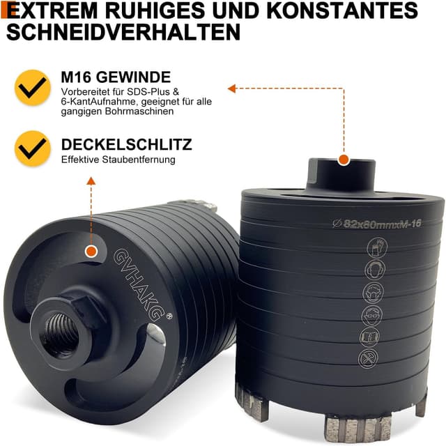 Detalle 2 de GVHAKG Diamantbohrkrone 82 mm für Beton