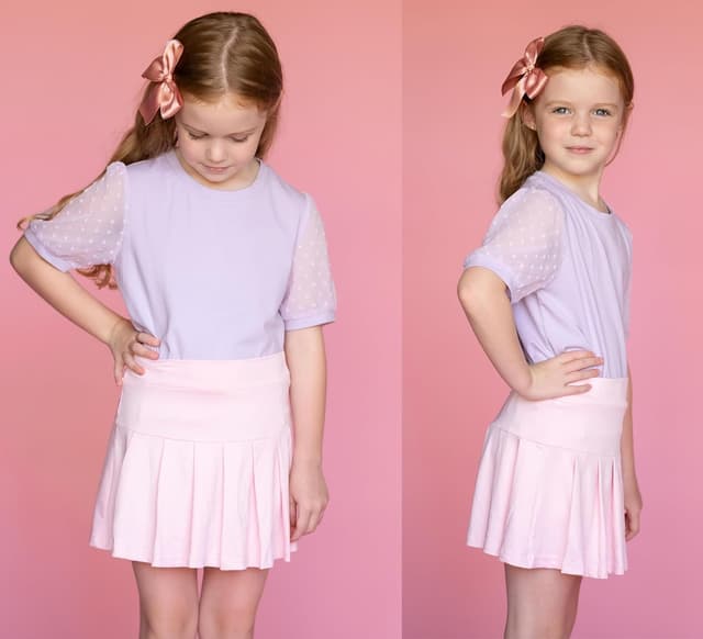 Detalle de Arshiner gonna da bambina a pieghe vita alta con pantaloncini interni e tasche per tennis 6-13 anni