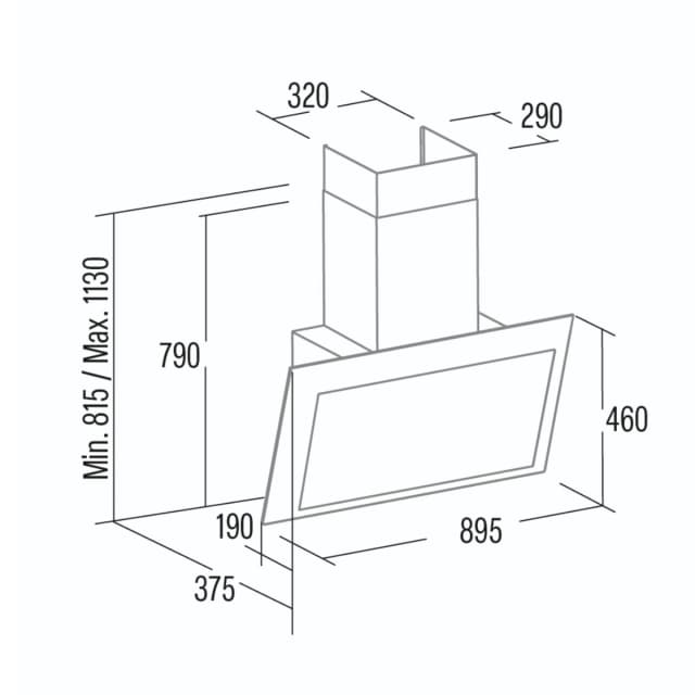 Detalle 2 de Cata THALASSA EVO 900 GBK Campana decorativa 6 velocidades 🏠