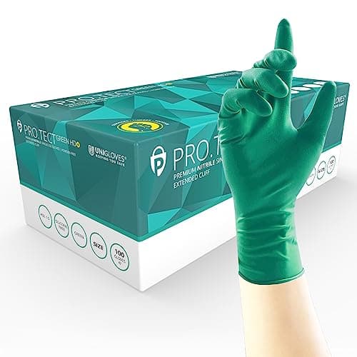 Imagen de UNIGLOVES PRO.TECT - Guantes desechables nitrilo HD+ verdes 🧤 en OfertitasTOP