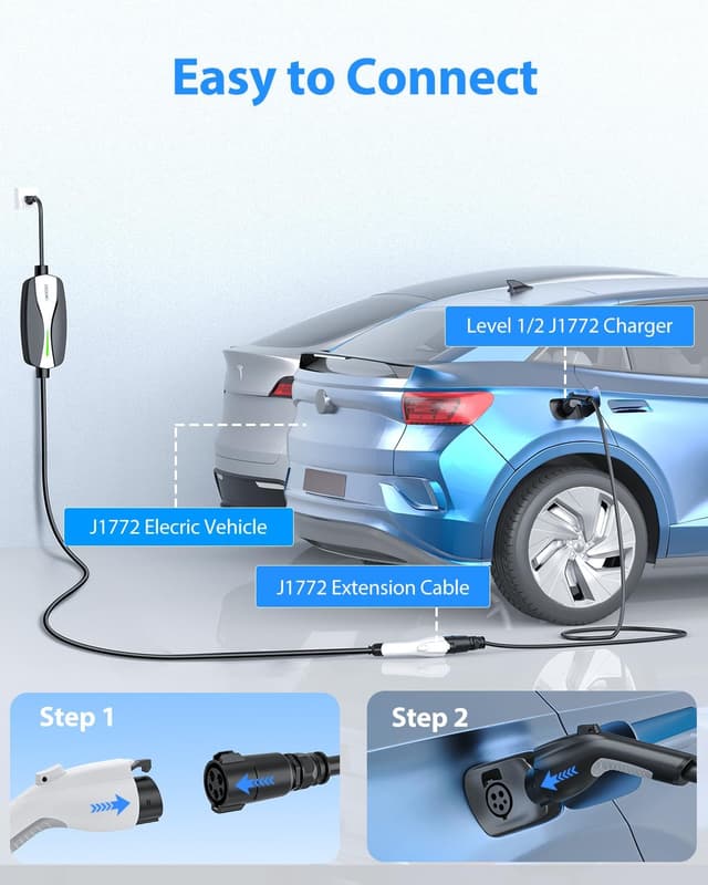 Detalle de SEGUMA EV Charger Extension Cable (21ft, 40Amp) for J1772 EVs/PHEVs