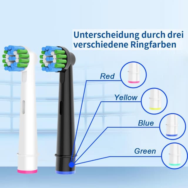 Detalle 2 de 16 Precision Aufsteckbürsten (8er Weiß + 8er Schwarz) kompatibel mit Oral-B Elektro-Zahnbürsten – Tiefe & Precision Reinigung