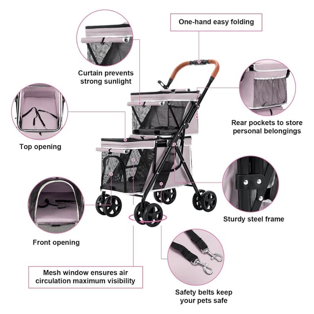 Detalle 1 de Joyfultails Hundebuggy Faltbar 20 kg