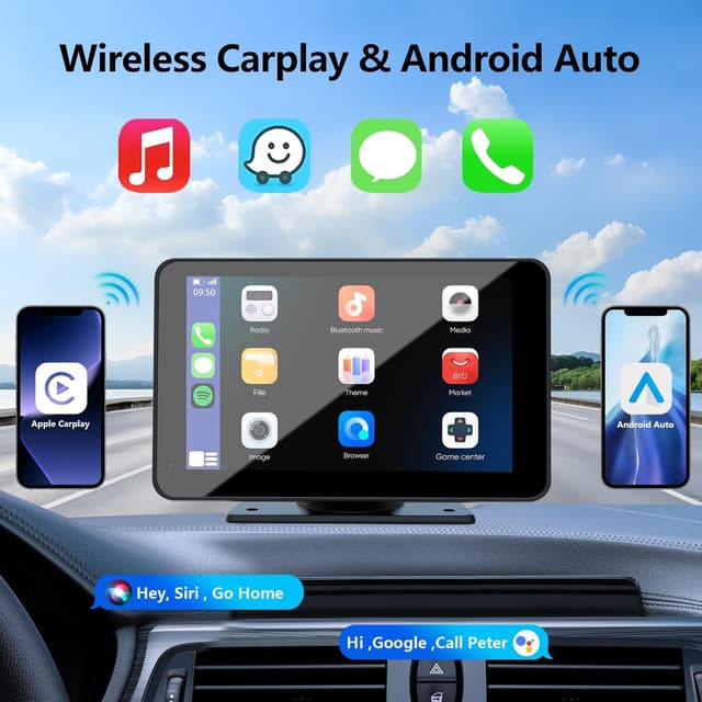 Thumbnail 1 de Portable Wireless 7" Car Stereo with CarPlay