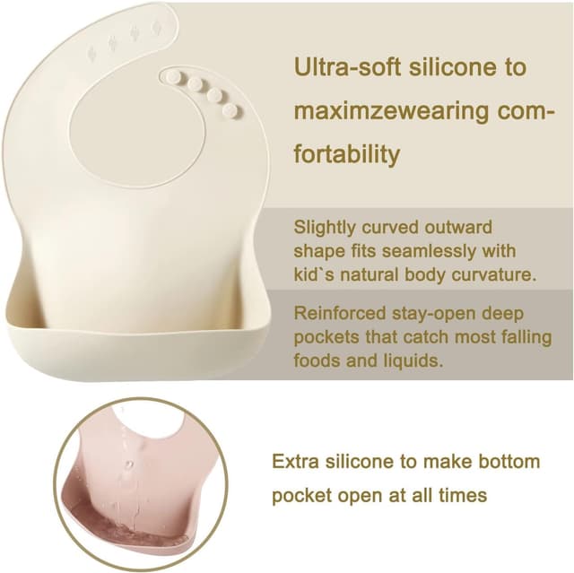 Thumbnail 3 de PandaEar 3 Pack Silicone Bibs 6-18 months