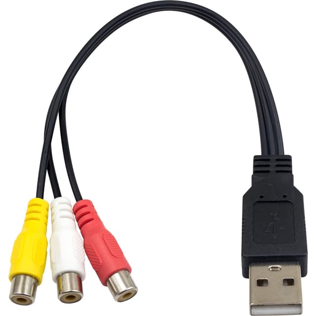 Detalle de Duttek câble USB vers RCA USB 2.0 (mâle) vers 3 RCA femelles, 25 cm — adaptateur de capture audio/vidéo