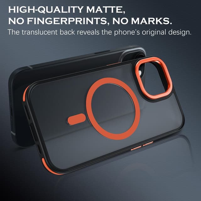 Detalle 2 de Telaso Magnetische Hülle für iPhone 15 Plus (6,7") mit MagSafe-Kompatibilität – orange