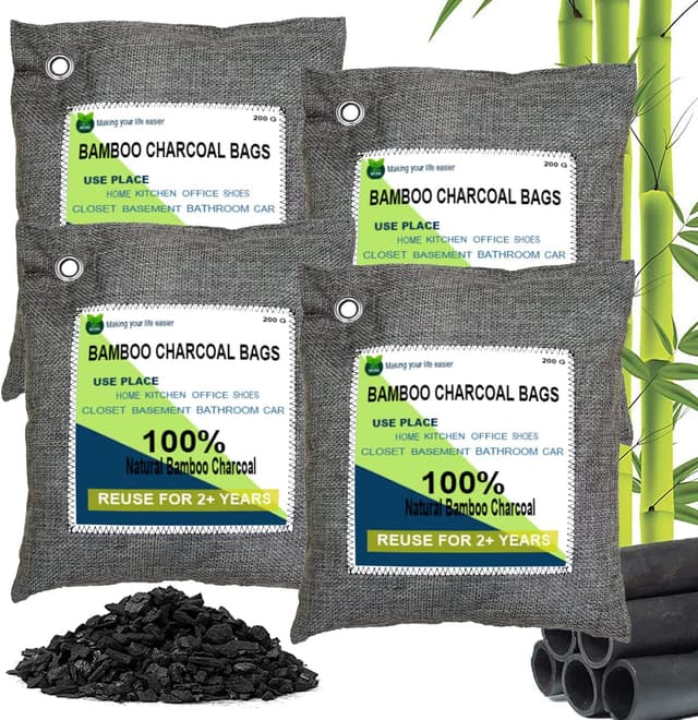 Detalle de Charcoal Bags Bamboo 4 Pack 4x200g