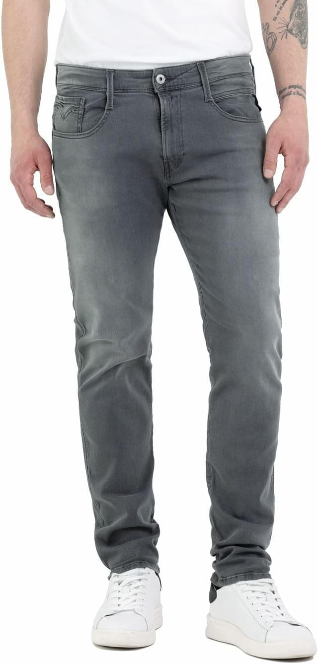Detalle de Replay Anbass Slim-Fit Jeans mit Comfort Stretch