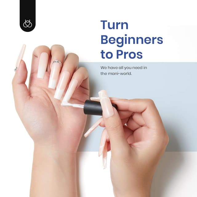 Detalle 2 de Beetles Gel Nail Kit Easy Extension Set (240 PCS) with UV LED Lamp and 5-in-1 Nail Glue Gel for DIY Extensions