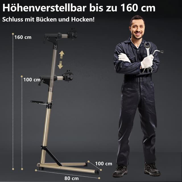 Detalle 2 de Fahrrad Montageständer 50 kg bis 160 cm
