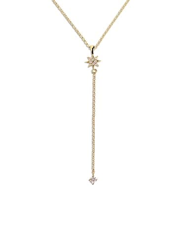 Detalle de SINGULARU Collar Polar Star en plata 925, baño 18K 💍