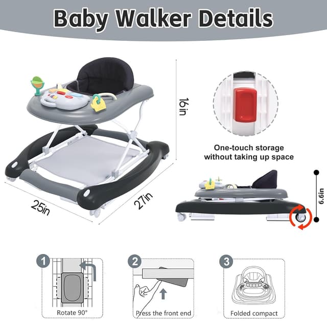 Thumbnail 5 de 5 in 1 Foldable Baby Walker Adjustable Height 🚼