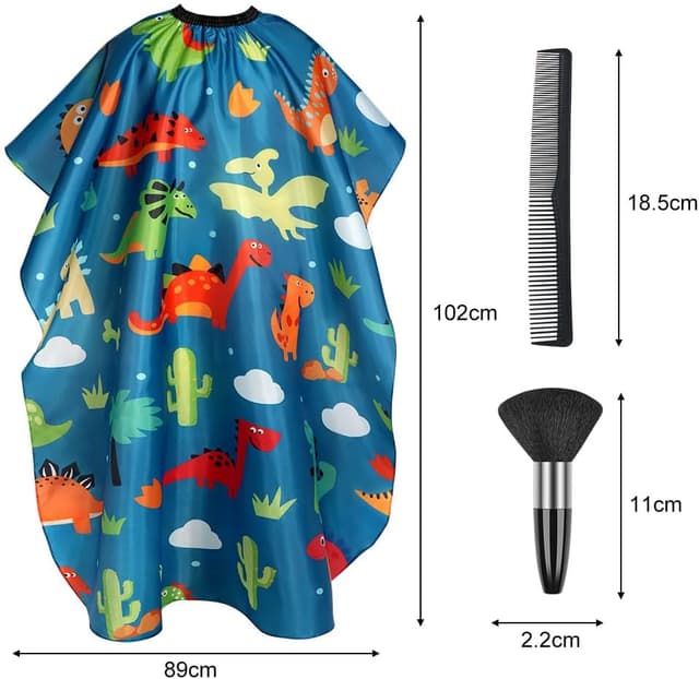 Detalle 2 de AYBUY Mantellina per taglio capelli bambini verde con pettine e spazzola