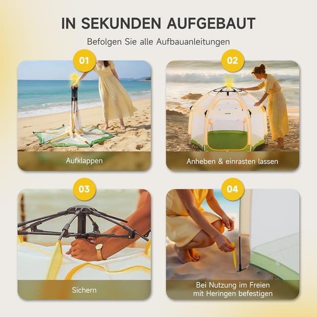 Thumbnail 1 de Jovikids faltbarer Laufstall mit Baldachin und Pop-up Zelt, 6-eckig 150x150x105 cm