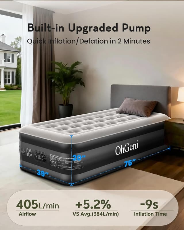 Thumbnail 5 de OhGeni 20" Twin Air Mattress 20in Elevation