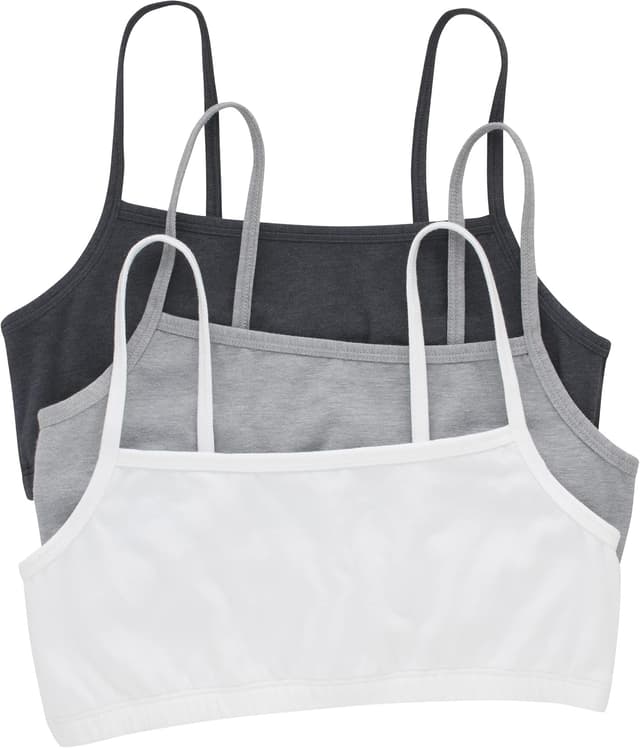 Detalle de Hanes 3-Pack Women’s Ribbed Crop Bralette with Comfort Flex Fit & Cool Comfort