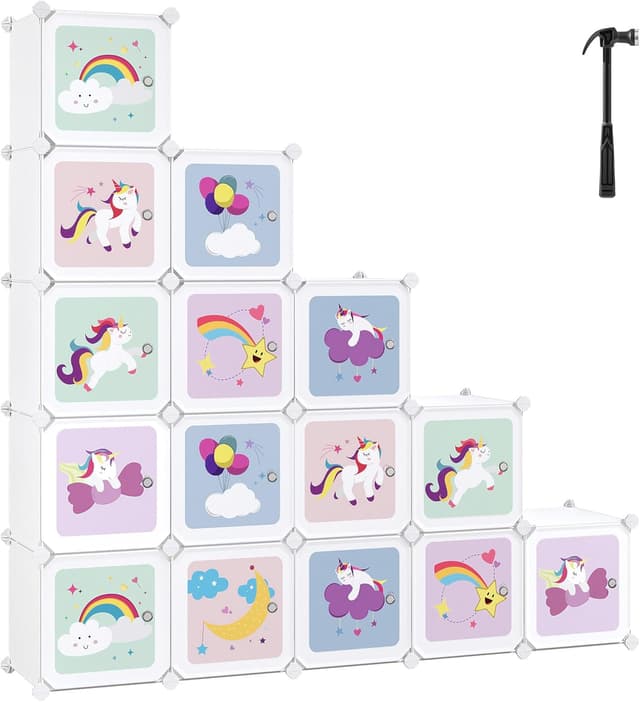 Detalle de SONGMICS LPC906W01 Armadio modulare 16 cubi 123×31×123 cm