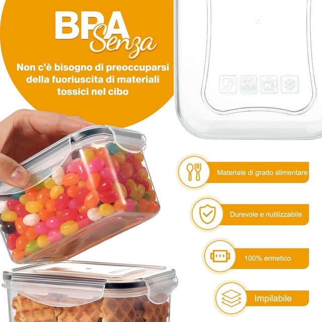 Detalle 2 de YASHE Contenitori Ermetici 16 pezzi