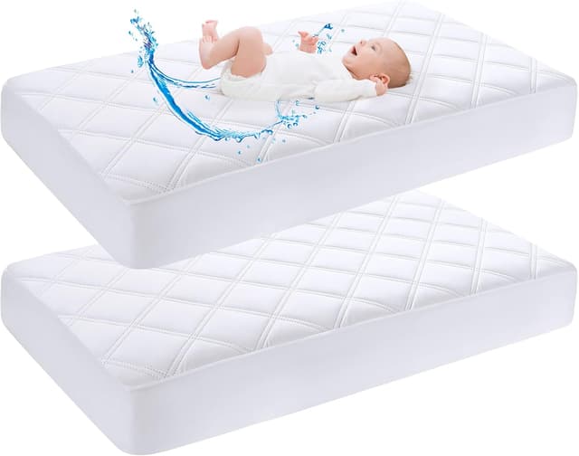 Detalle de Yoofoss Next to Me Crib Mattress Protector (2 Pack) 51 x 85 cm Waterproof