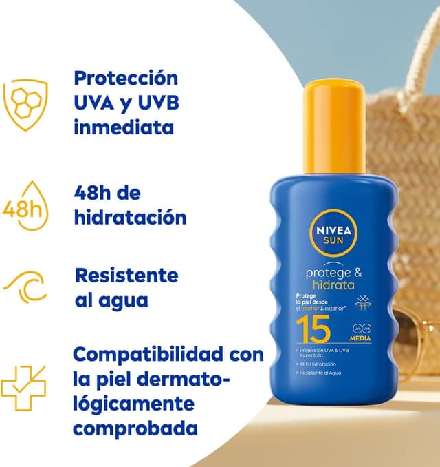 Thumbnail 1 de NIVEA SUN Spray Solar Protege & Hidrata FPS15 💧