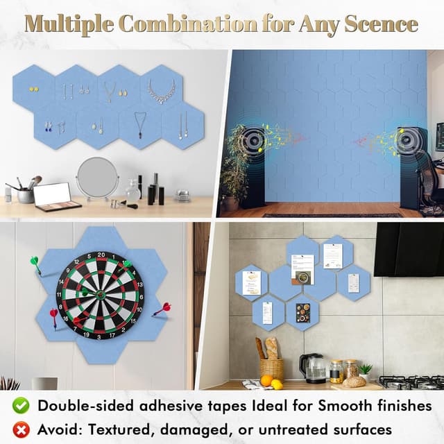 Thumbnail 6 de Sliandtelly Filz Pinnwand Hexagon 8 Pack