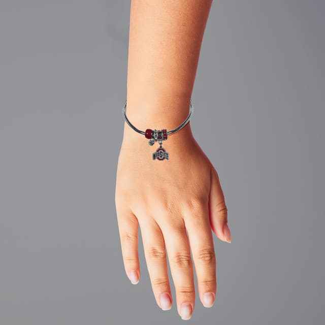 Detalle de NCAA Siskiyou Sports Women’s Ohio State Buckeyes Euro Bead Bracelet (Team Color) — One Size