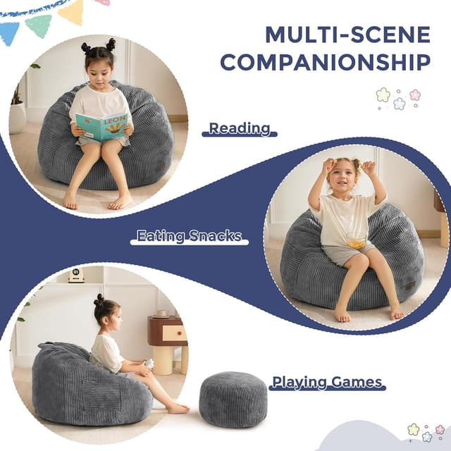 Thumbnail 5 de MAXYOYO Sillón Puff de Pana con Reposapiés