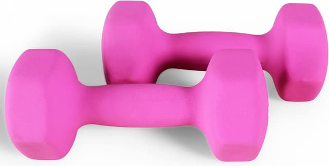 Detalle de Fitvids Neoprene Dumbbell Hand Weights (Hex, Anti-Slip) Pair with Stand