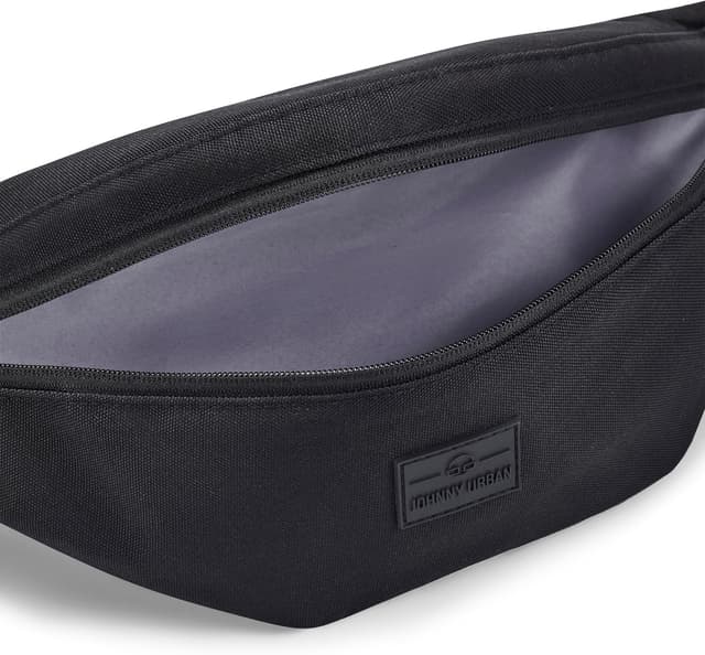 Detalle de Johnny Urban Bauchtasche „Erik Large“ Schwarz – große Gürteltasche mit flexiblem Gurt, wasserabweisend