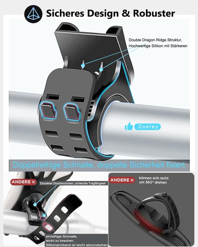 Thumbnail 5 de Zoeley Handyhalterung Fahrrad 4,0–7,0"