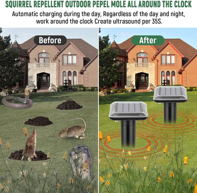 Detalle 2 de LEMENG ABS Ahuyentador de Topos Solar 4 Piezas