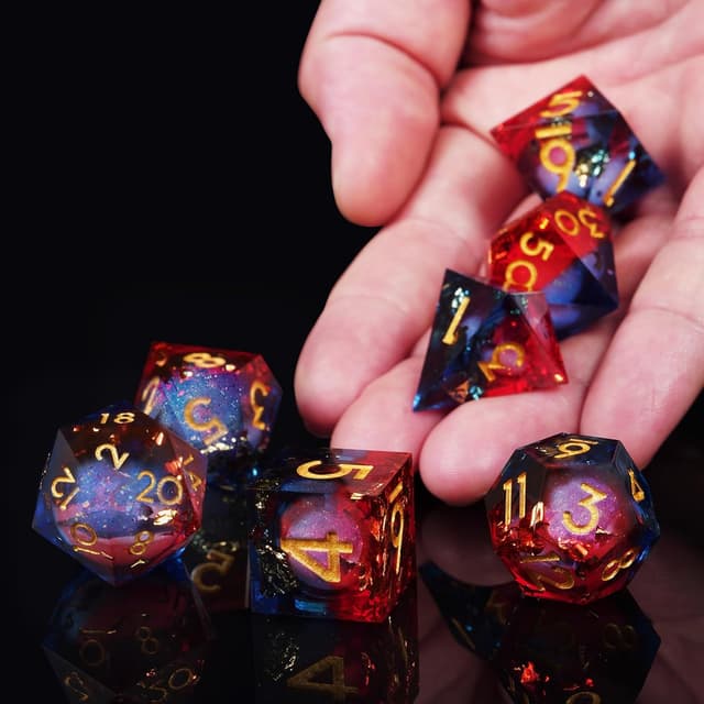 Thumbnail 3 de ORUZA 7 PCS Polyhedral Liquid Core DND Dice