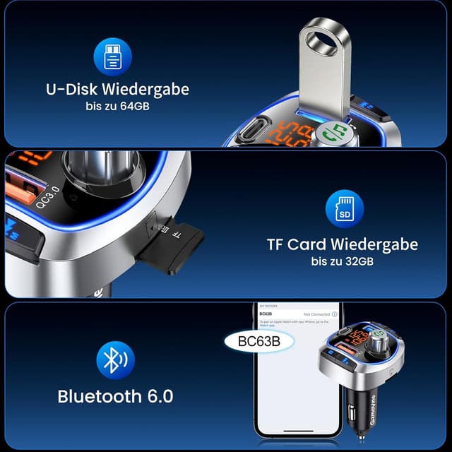 Thumbnail 6 de GizmoVine FM Transmitter 81 W mit Bluetooth