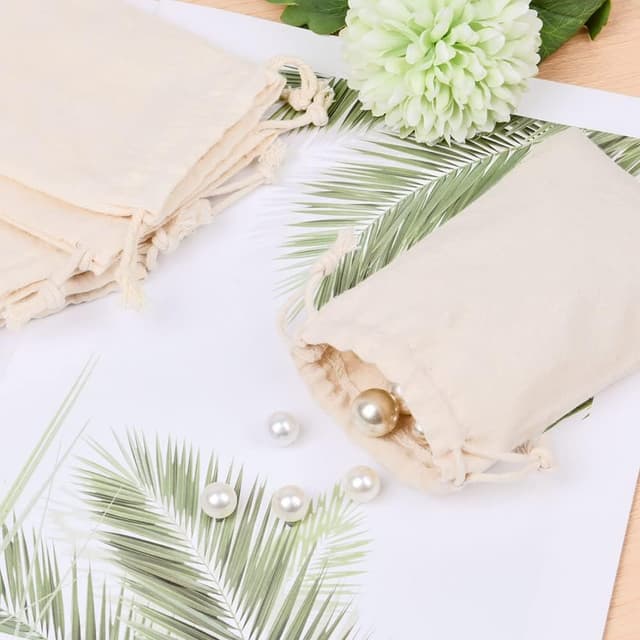 Thumbnail 6 de Aucuu 25pcs Sac en coton réutilisable 10x15cm