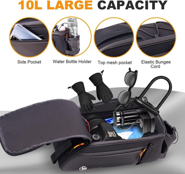 Detalle de NDakter Bike Bags 10L Waterproof 3 in 1 Rear Rack Bag for eBikes
