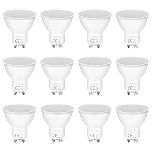 Detalle de YIIFELL Pack de 12 bombillas LED GU10 de 5W (50W equivalente), 3000K blanco cálido, 400 lúmenes y 120°