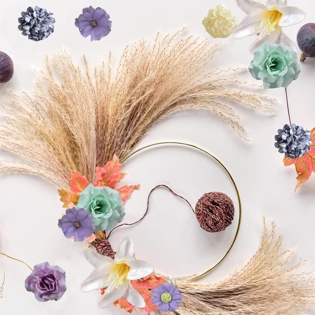 Thumbnail 6 de PacuM 40 mini fleurs artificielles (têtes de fleurs en soie) rose/violet pour bouquet de mariée, déco maison et loisirs créatifs