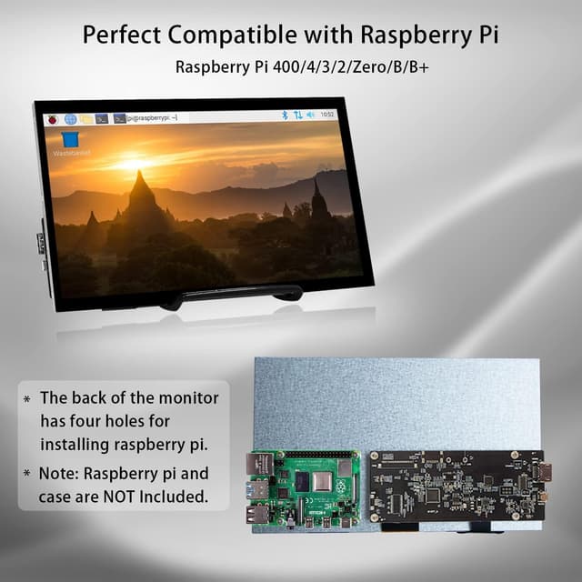 Thumbnail 6 de HAMTYSAN écran tactile Raspberry Pi 10,1" IPS 1024x600 HDMI (avec support)