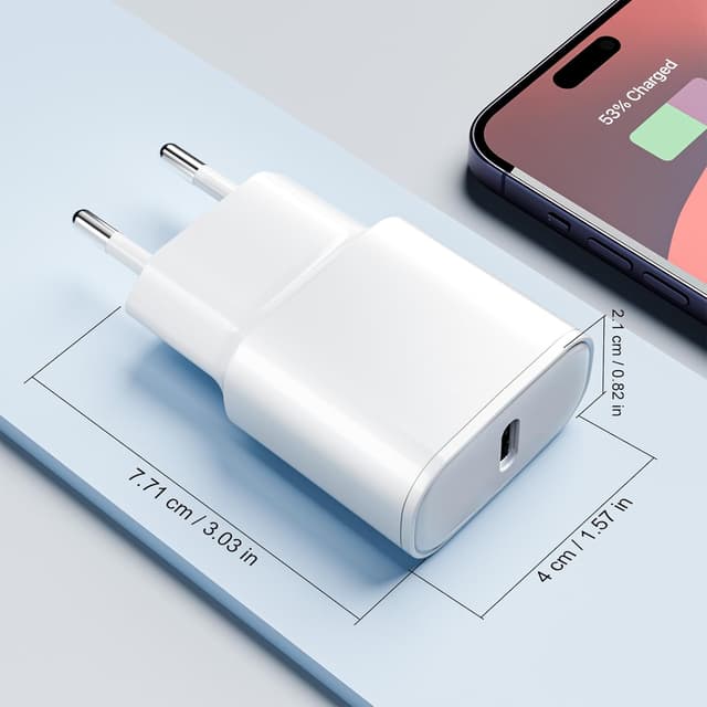 Detalle de 25W USB-C Ladegerät-Set (2er Pack) mit 2-m-Schnellladekabeln für iPhone & iPad