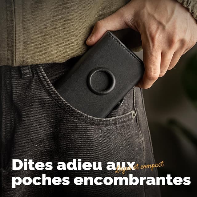 Thumbnail 5 de YESIIW Airtag Porte Carte Slim RFID Noir