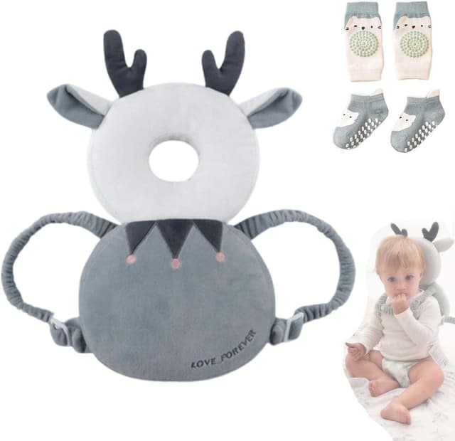 Detalle de Bambebe Baby Kopfschutz Kissen mit verstellbaren Schultergurten und Rückenprotektor (REH)