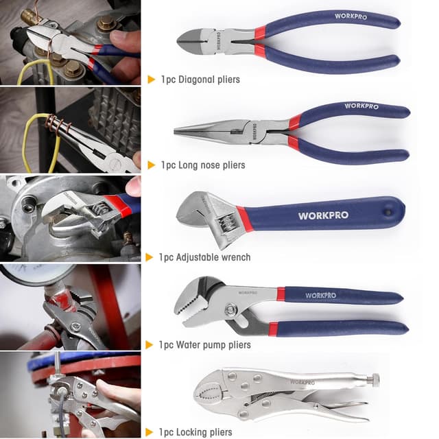 Thumbnail 2 de WORKPRO Set Attrezzi 156 pezzi Borsa 43x18x17 cm