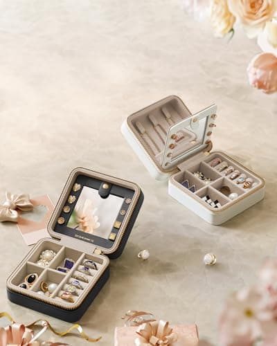 Detalle 2 de SONGMICS caja joyero de viaje 11,4 cm