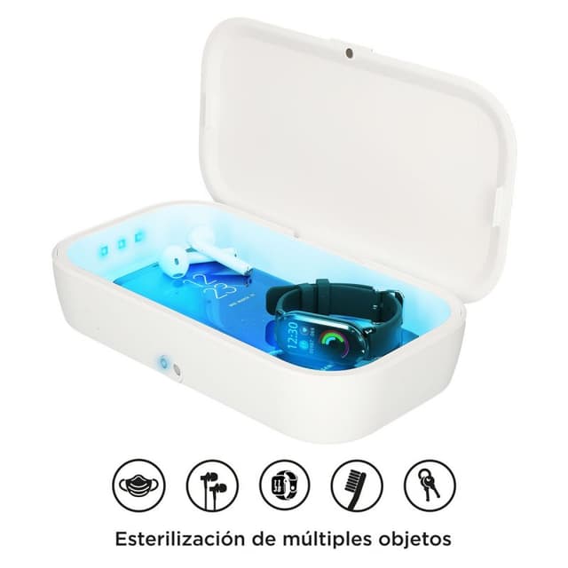 Detalle de ksix UV CLEAN BOX PRO: caja esterilizadora con luz ultravioleta y carga inalámbrica de 10W