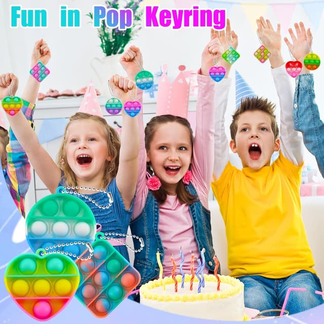 Thumbnail 5 de TOANWOD 30PCS party bag pop bubbles keyrings